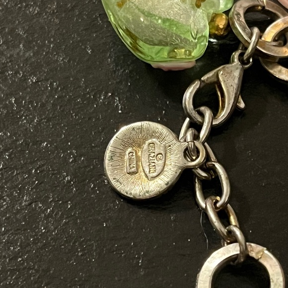 R.J. Graziano Silver Stone Multicolored Frosted Heart 8” Charm Bracelet - Picture 2 of 13